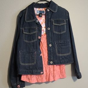 Jean jacket with under shirt
